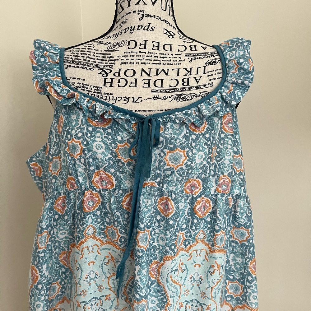 Lilka Teal and Orange Patterned Dress